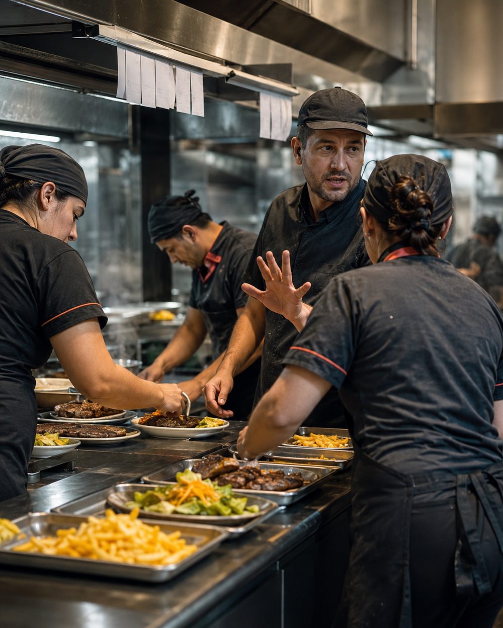 Cadena gastronómica durante el servicio